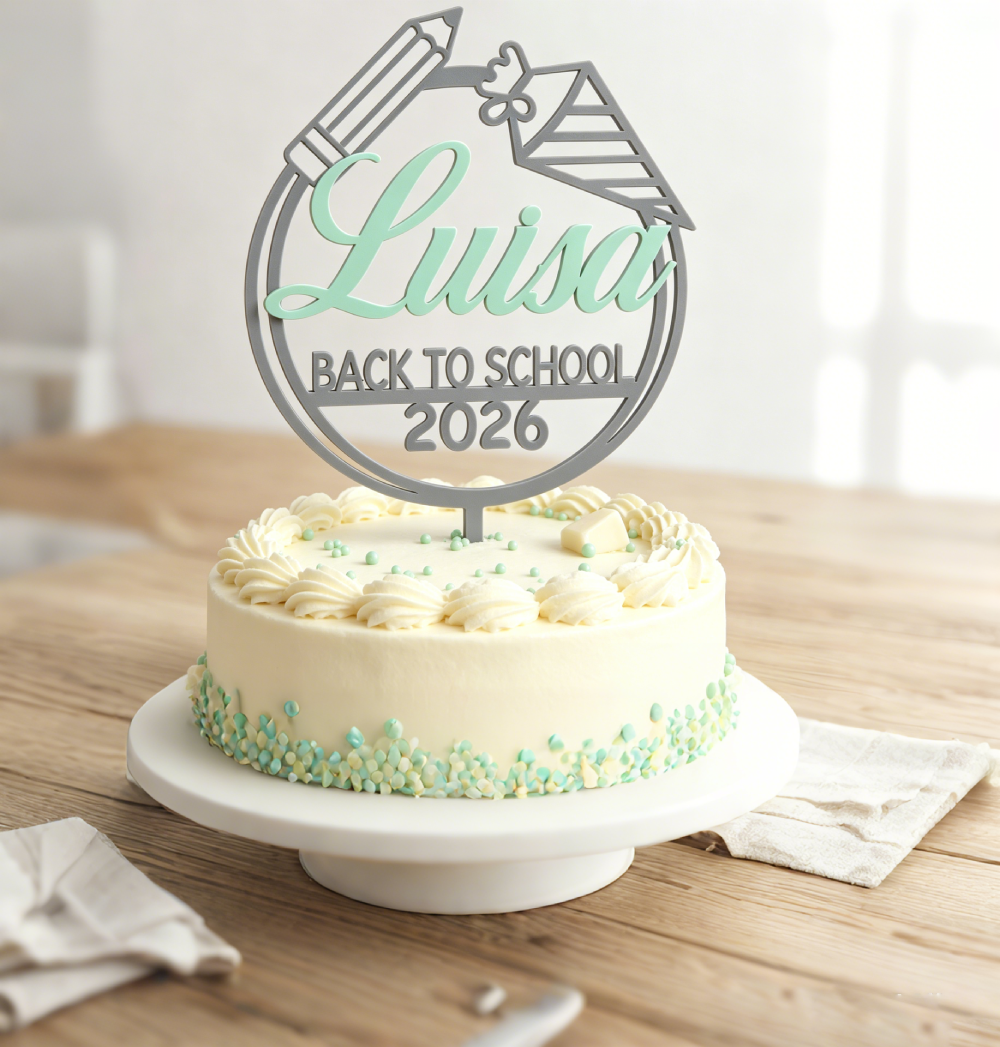 Personalized School Enrollment Schoolchild Cake Topper | MNGift08