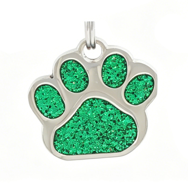 Personalized Handmade Glitter Paw Pet ID Tag | MNAccs101