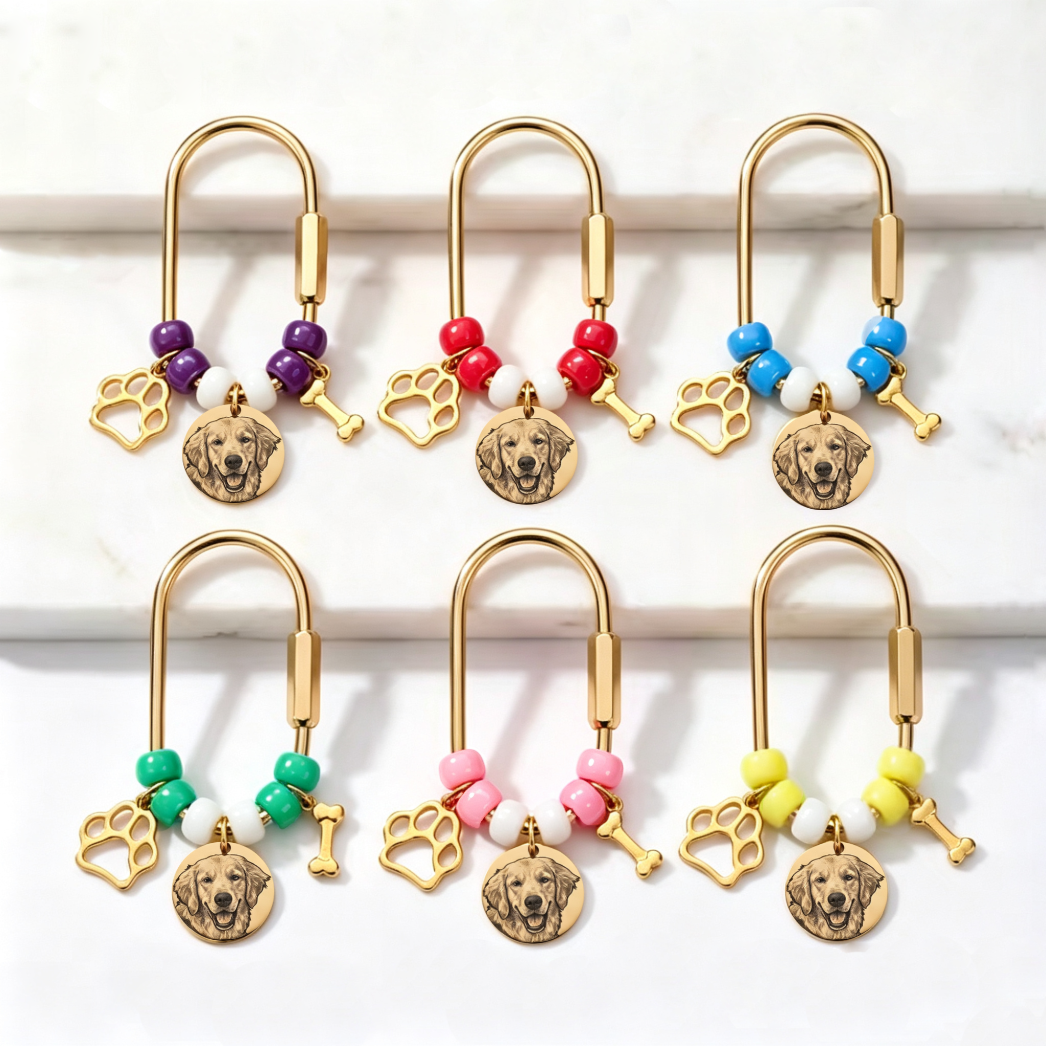 Personalized Pet Portrait Keychain Pet Handbag Charm for Pet Mom Gift | MNMemo26