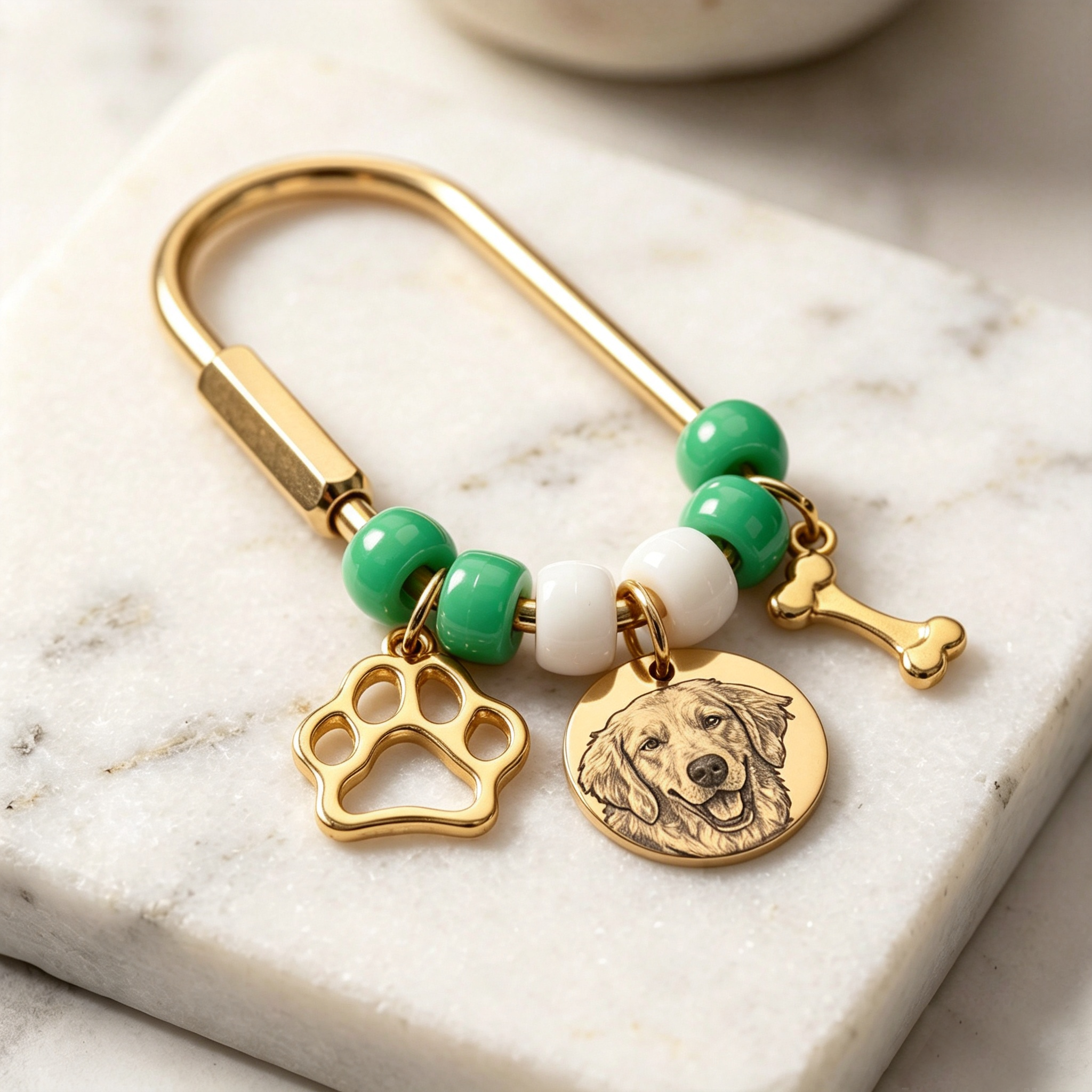 Personalized Pet Portrait Keychain Pet Handbag Charm for Pet Mom Gift | MNMemo26