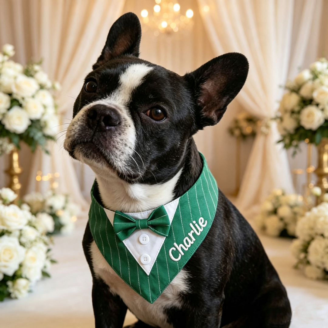 Personalized Embroidered Dog Tuxedo Bandana | MNaccs116
