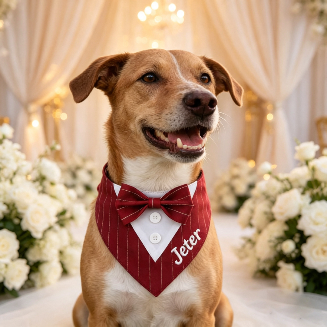 Personalized Embroidered Dog Tuxedo Bandana | MNaccs116