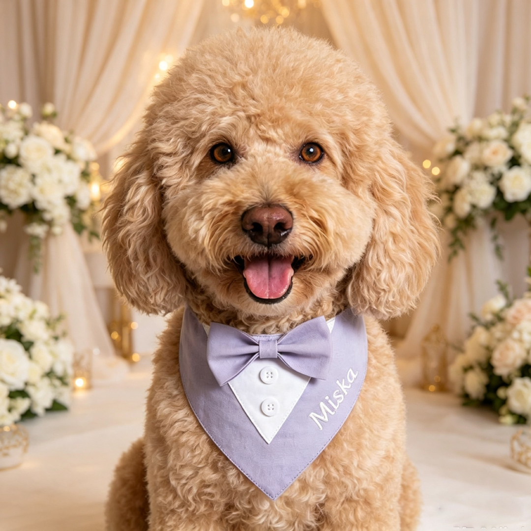 Personalized Embroidered Dog Tuxedo Bandana | MNaccs116