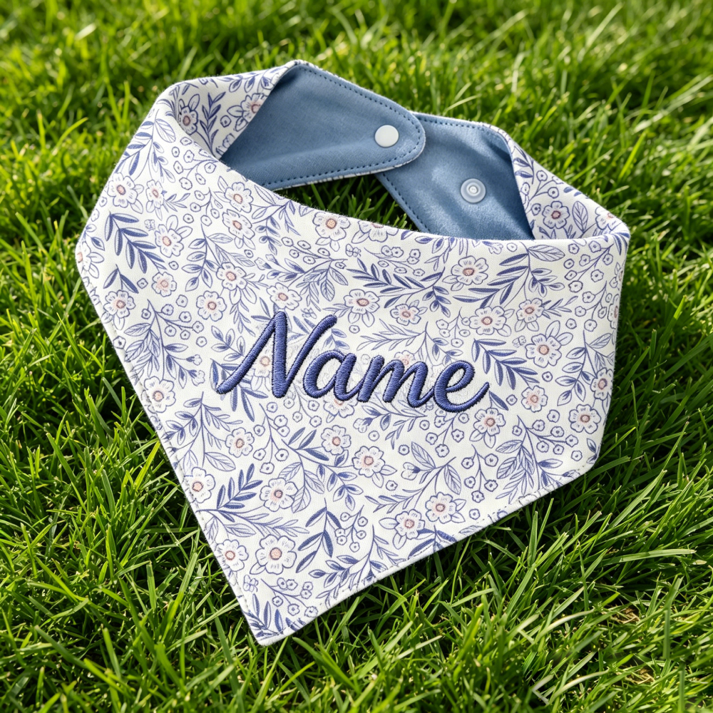 Personalized Embroidered Floral Pet Bandana for Dogs & Cats | MNAccs95