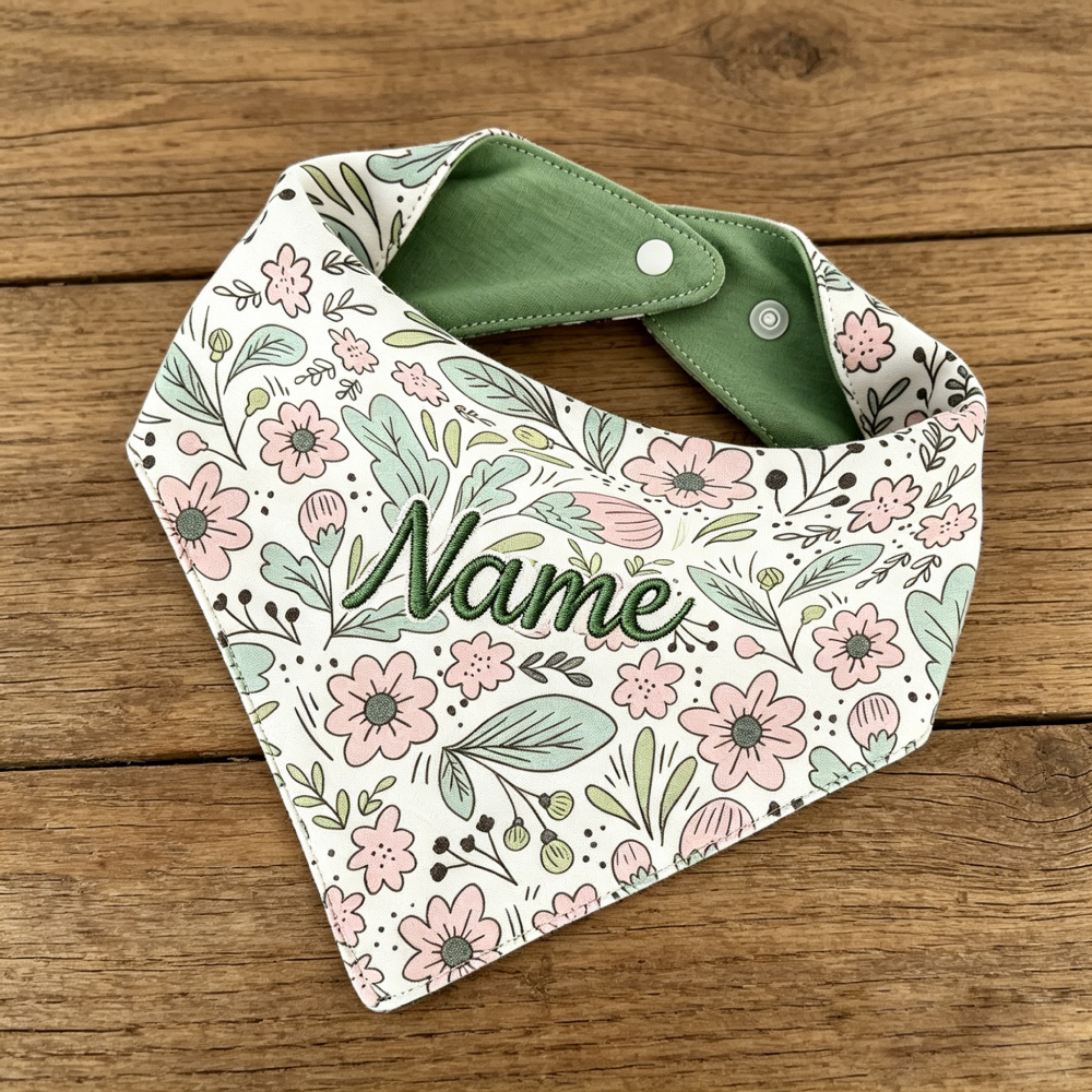 Personalized Embroidered Floral Pet Bandana for Dogs & Cats | MNAccs95