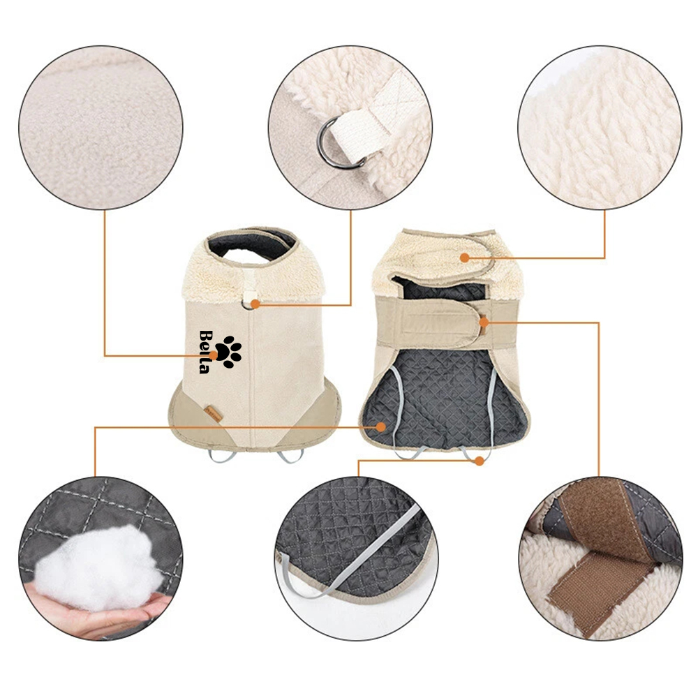 Personalized Pet Winter Warm Reflective Safety Puffer Vest | BKPet288