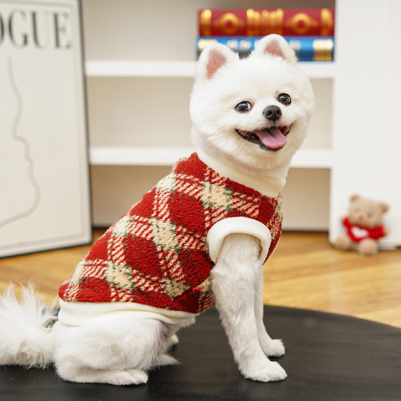 Personalized Leather Patch Pet Winter Warm Polar fleece Vest | BKPet265