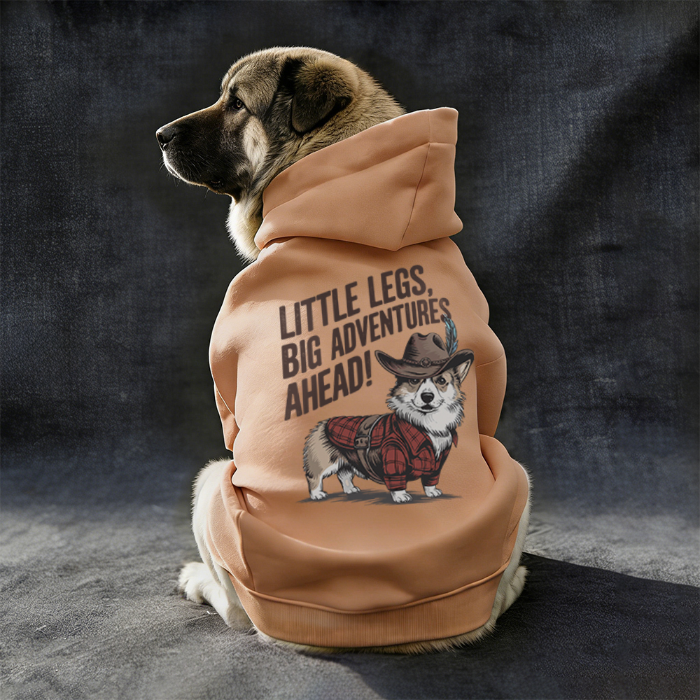 LITTLE LEGS BIG ADVENTURES AHEAD Puppy Hoodie | MNCloth150
