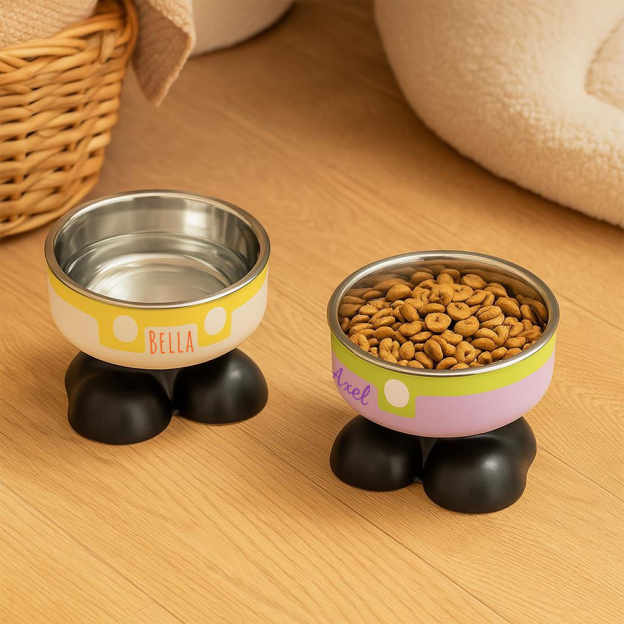 Personalized Stainless Steel Neck Protection Pet Food Bowl | BKPet220