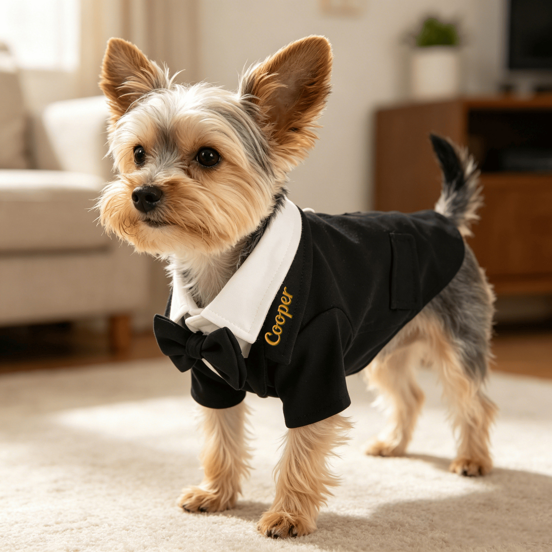 Personalized Embroidered Pet Mini Suit Shirt Two-Piece Set | MNCloth243