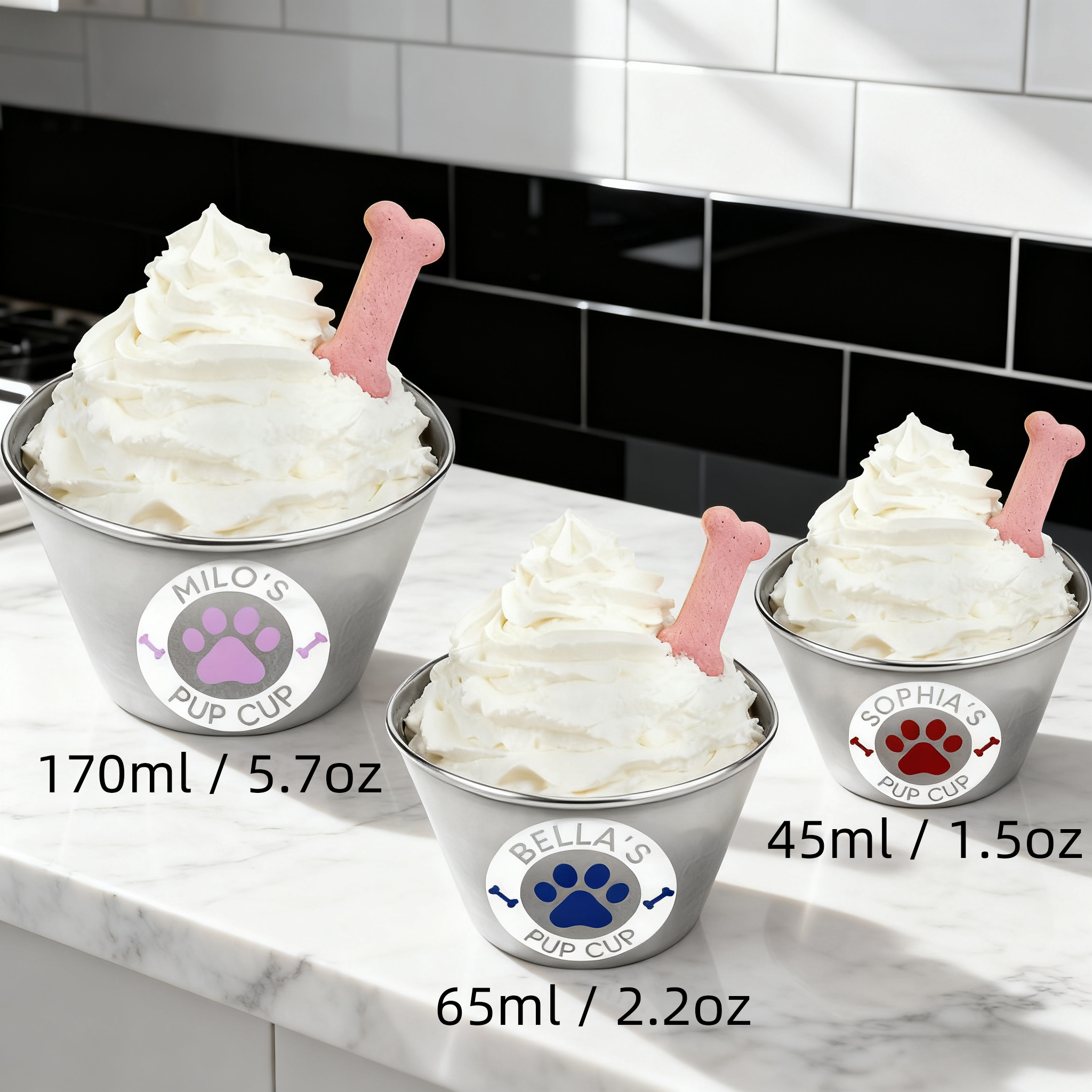 Personalized Pet Stainless Steel Reusable Mini Pup Cup Mug | BKPet273