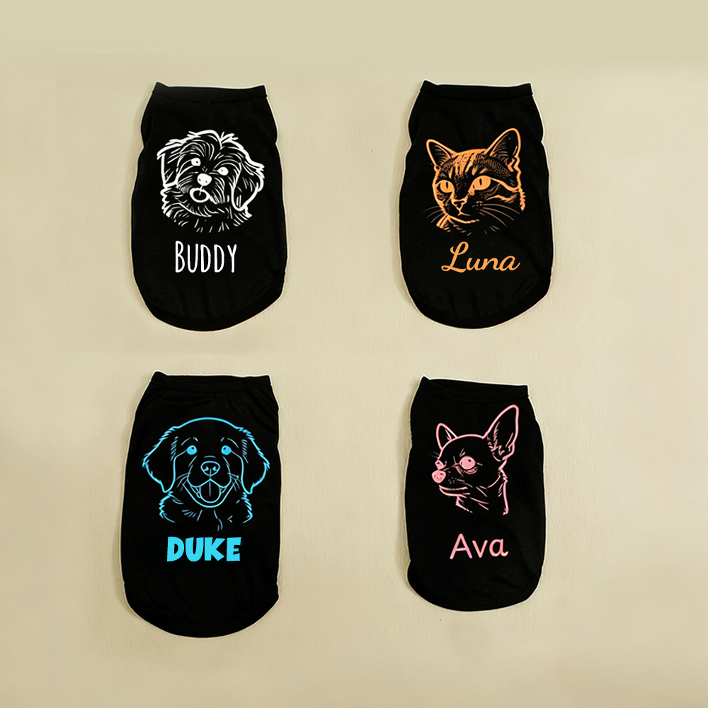 Personalized Adorable Pet Portrait Line-Art Shirt | BKPet440