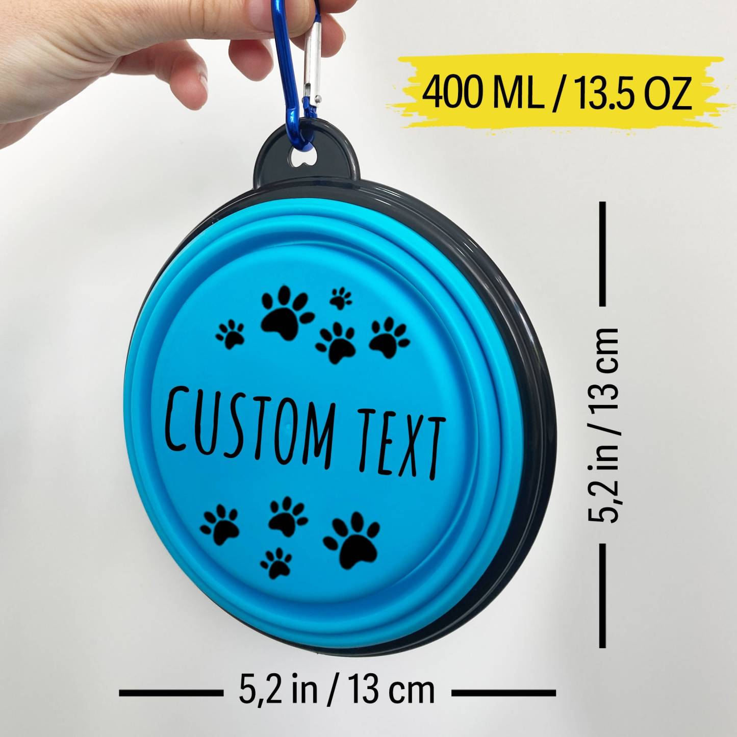 Personalized Silicone Foldable Travel Pet Bowl | BKPet79