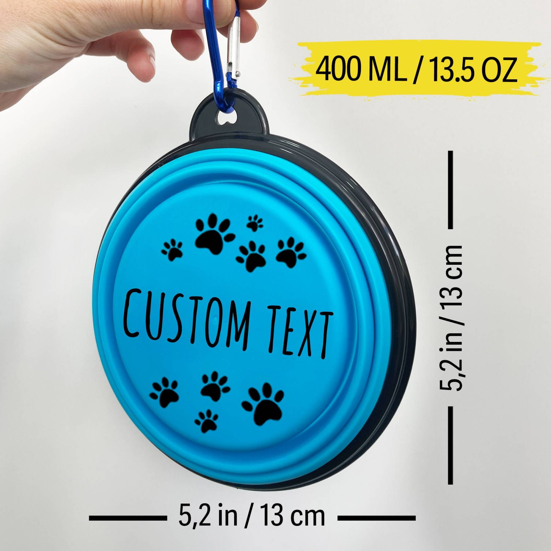Personalized Silicone Foldable Travel Pet Bowl | BKPet79