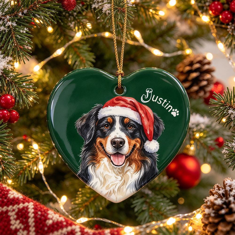 Personalized Pets Adorable Christmas Tree Ceramic Ornament | MNGift46
