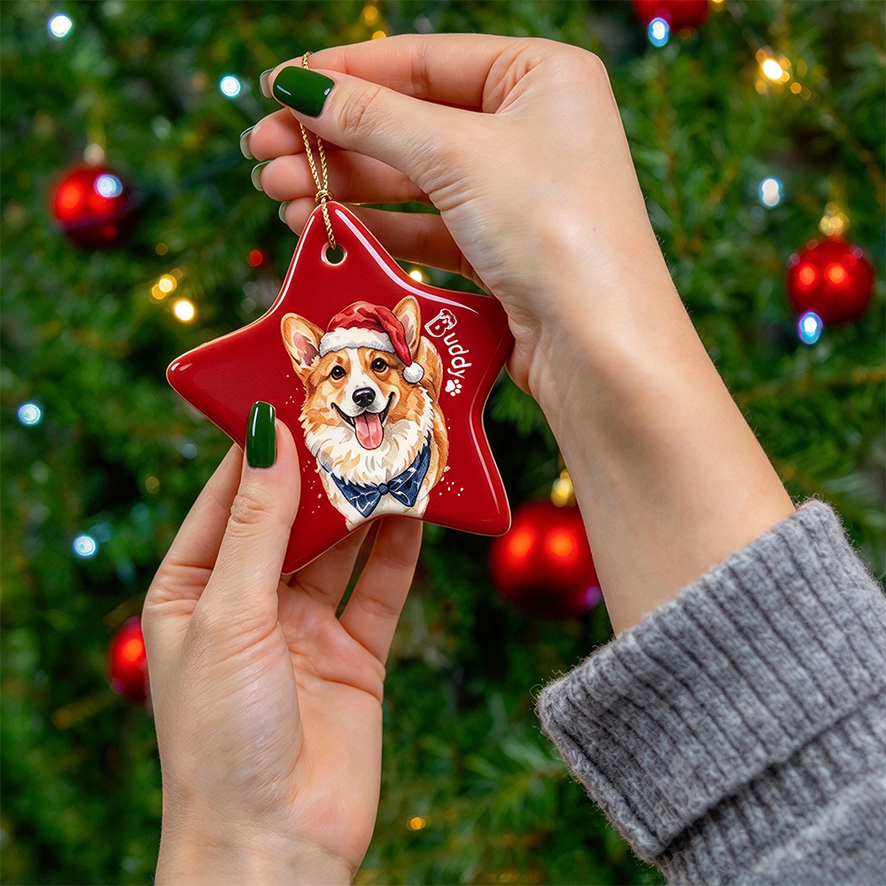 Personalized Pets Adorable Christmas Tree Ceramic Ornament | MNGift46