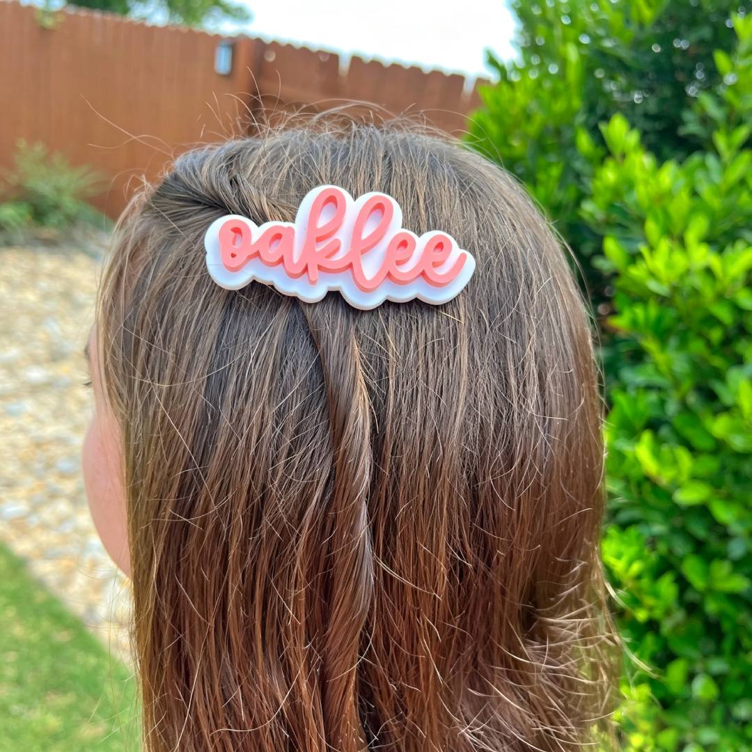 Personalized 3D Printed Name Tag Hair Clip | MNGift24