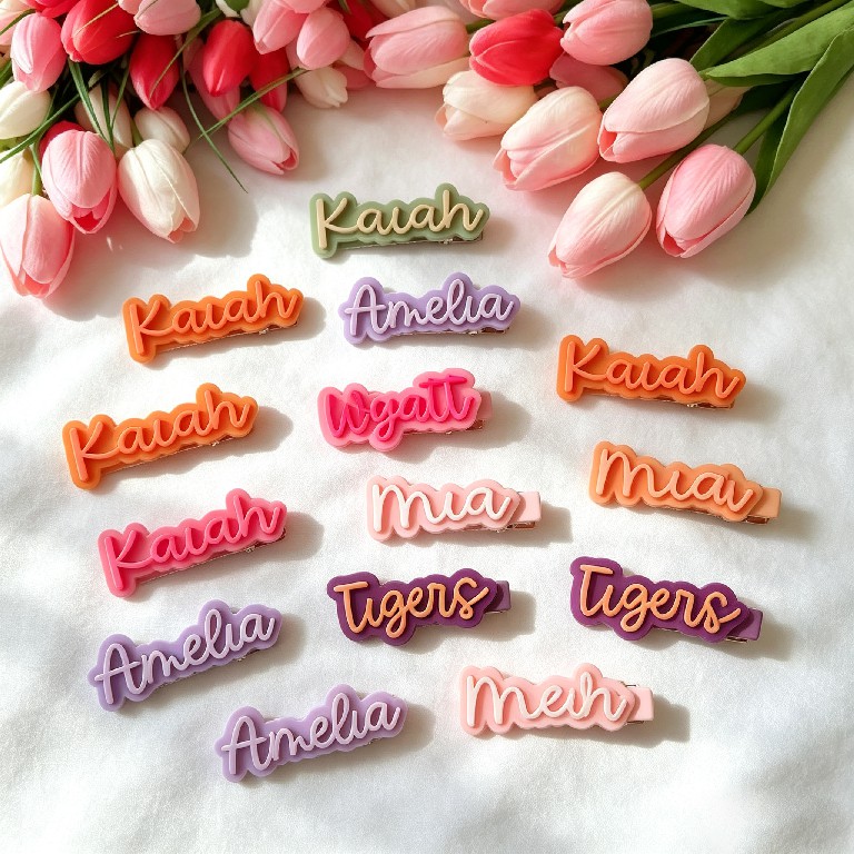Personalized 3D Printed Name Tag Hair Clip | MNGift24