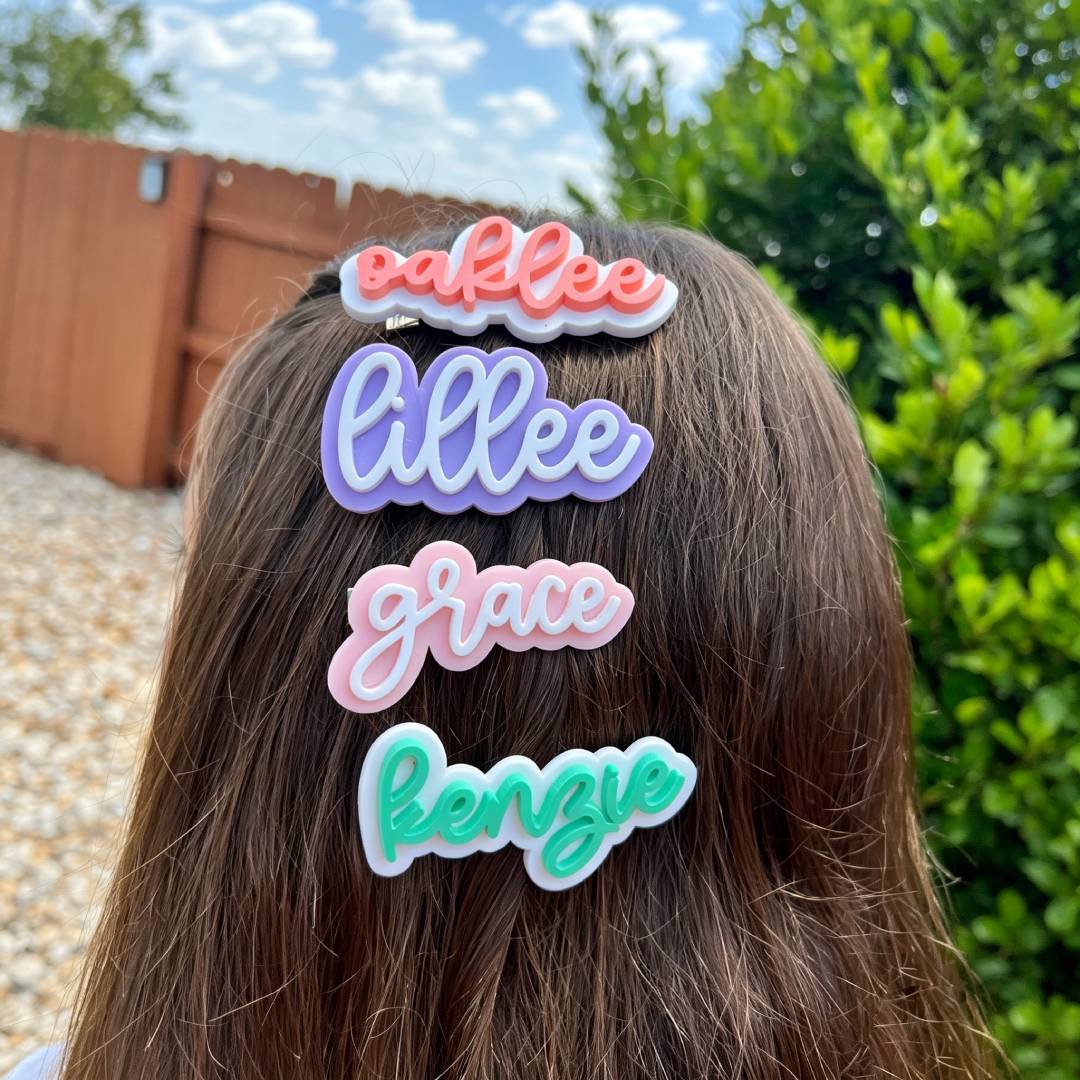 Personalized 3D Printed Name Tag Hair Clip | MNGift24