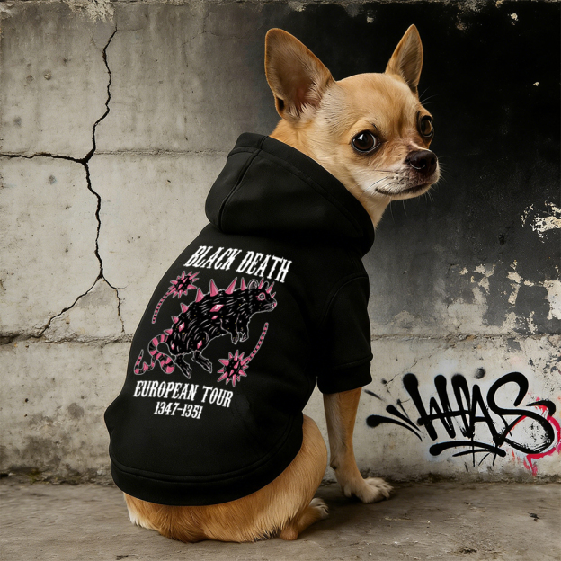 Black Death European Dour Puppy Hoodie | BKPet317