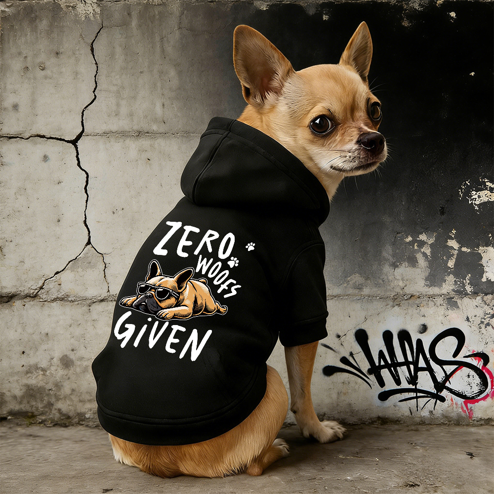ZERO WOOFS GIVEN Puppy Hoodie | BKPet332