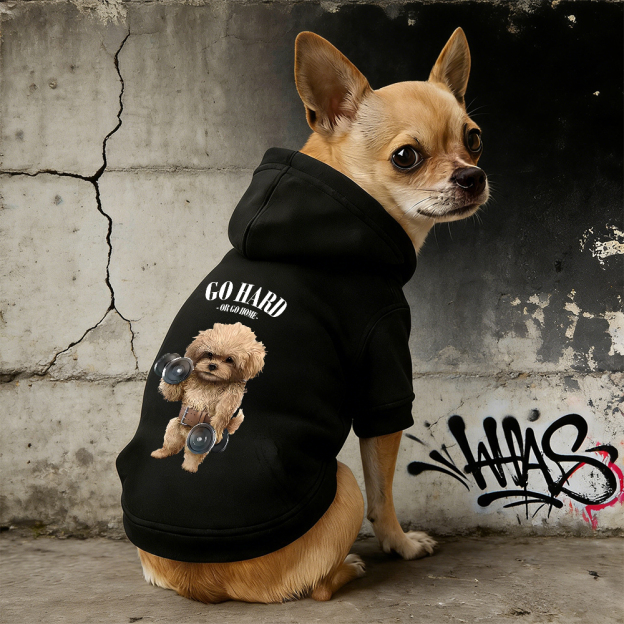 GO HARD OR GO HOME Puppy Hoodie | BKPet338