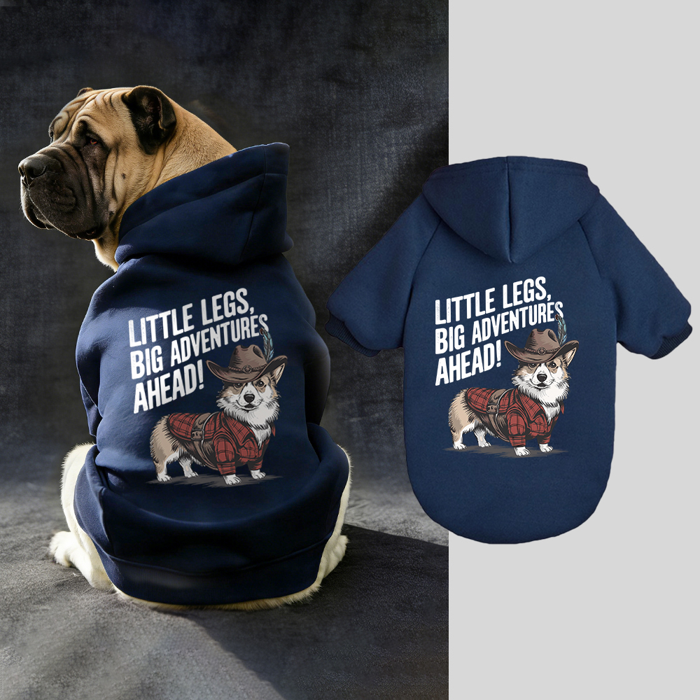LITTLE LEGS BIG ADVENTURES AHEAD Puppy Hoodie | BKPet341