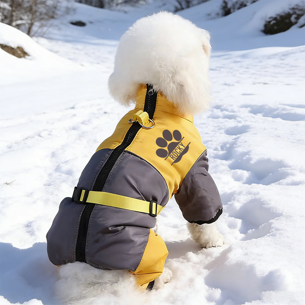 Personalized Pet Winter Warm Windproof Puffer Jacket | BKPet345