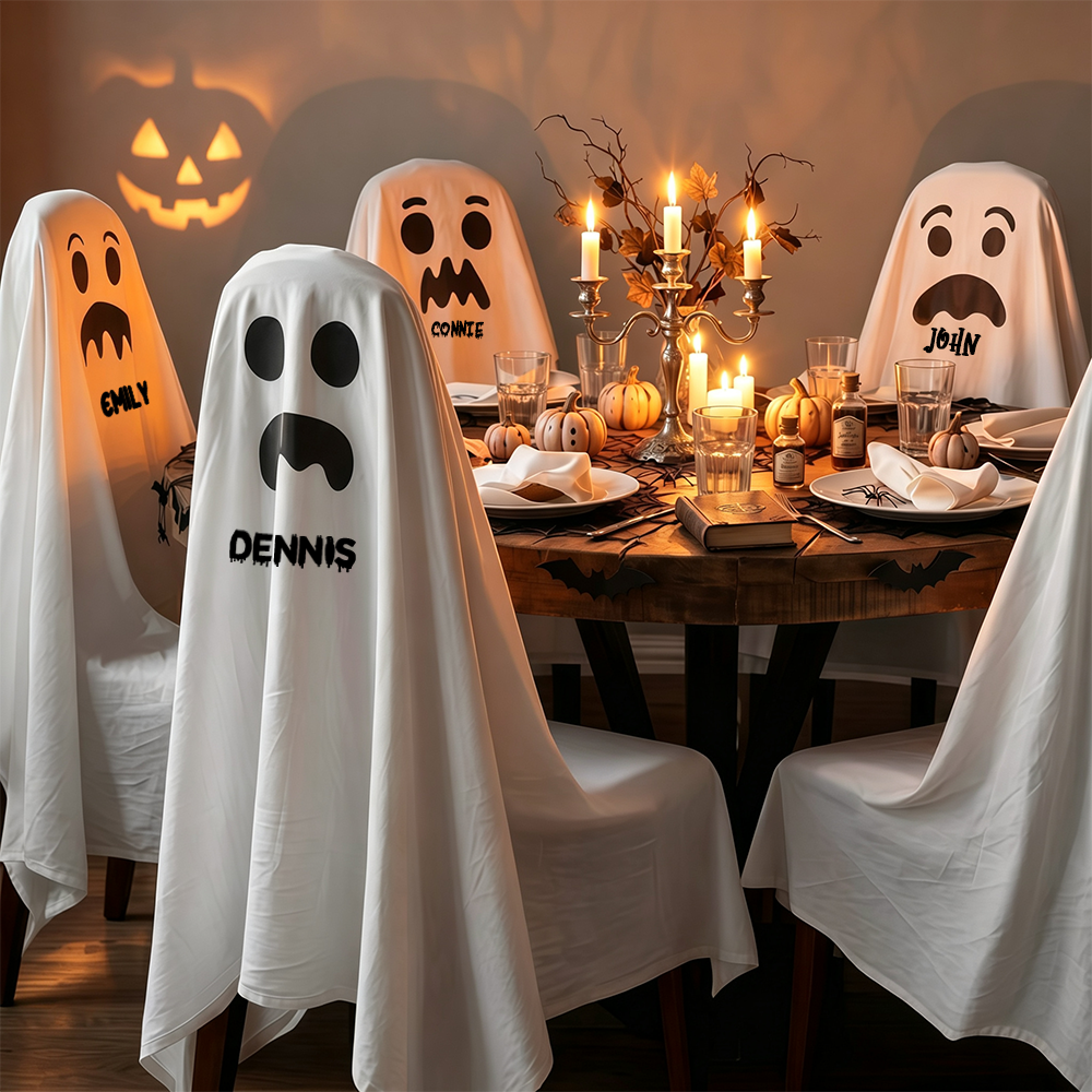 Personalized Halloween Ghost All-inclusive Chair Cover | MNHalloween14