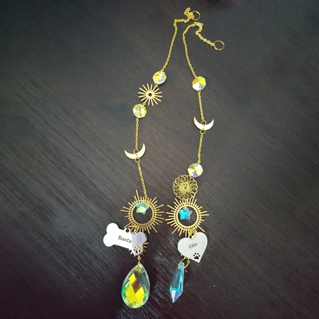 Personalized Pet Memorial Suncatcher Hanging Rainbow Bridge | BKPet363