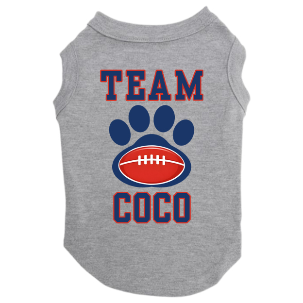 Personalized Football Team Pet Paw Soft Shirt | BKPet426