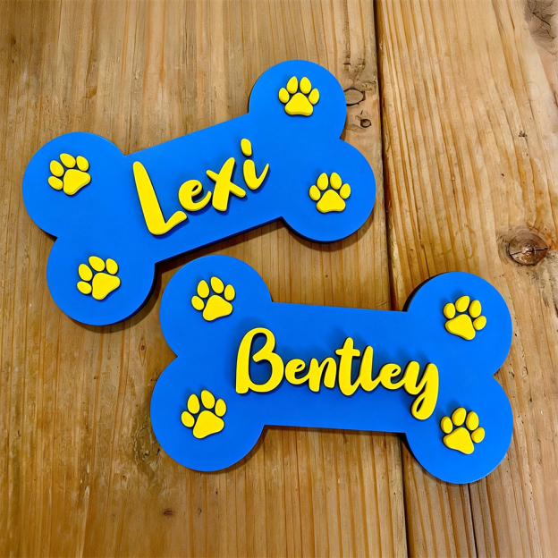 Personalized Dog Paw Name Crate Sign | BKPet426