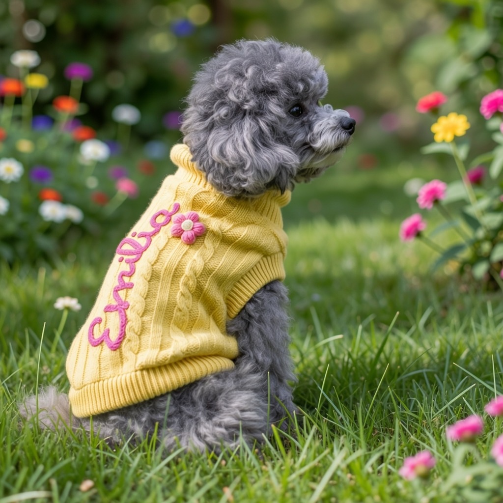Personalized Embroidered Chunky Knit Dog Sweater | MNCloth246