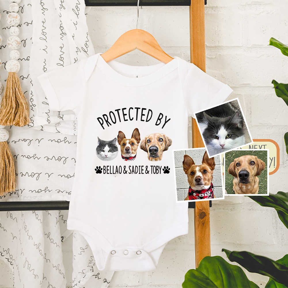 Personalized Baby Protected By Pets Shirt | MNBaby03