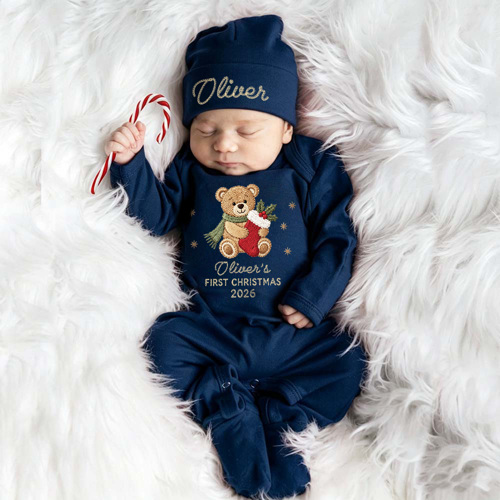 Personalized Baby Cute Design First Christmas Outfit Set | MCGift381