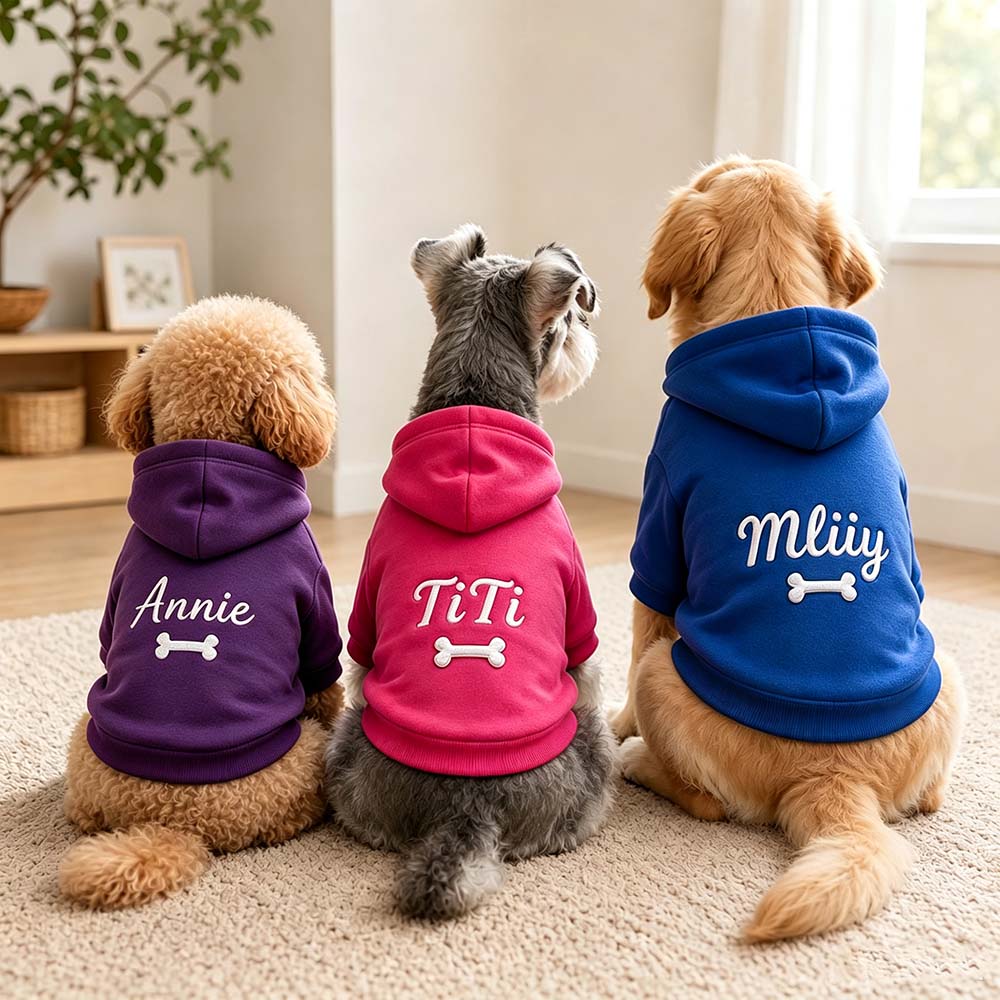 Personalized Embroidered Multicolor Dog Hoodie | MNCloth262