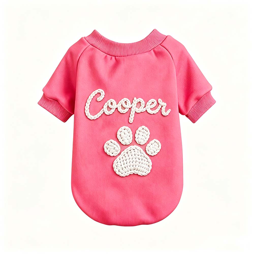 Personalized Hand Embroidered Puppy Hoodless Sweatshirt | BKPet590