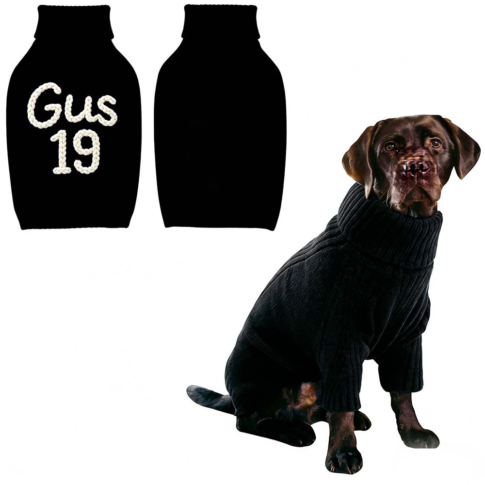 Personalized Hand Embroidery Extra-Warm Pets Large Size Knit Sweater | BKPet591