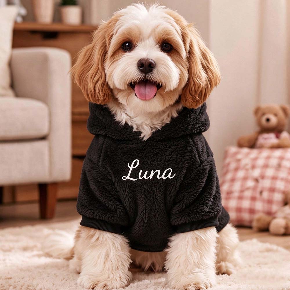 Personalized Embroidered Pets Cozy Fleece Hoodie | BKPet638