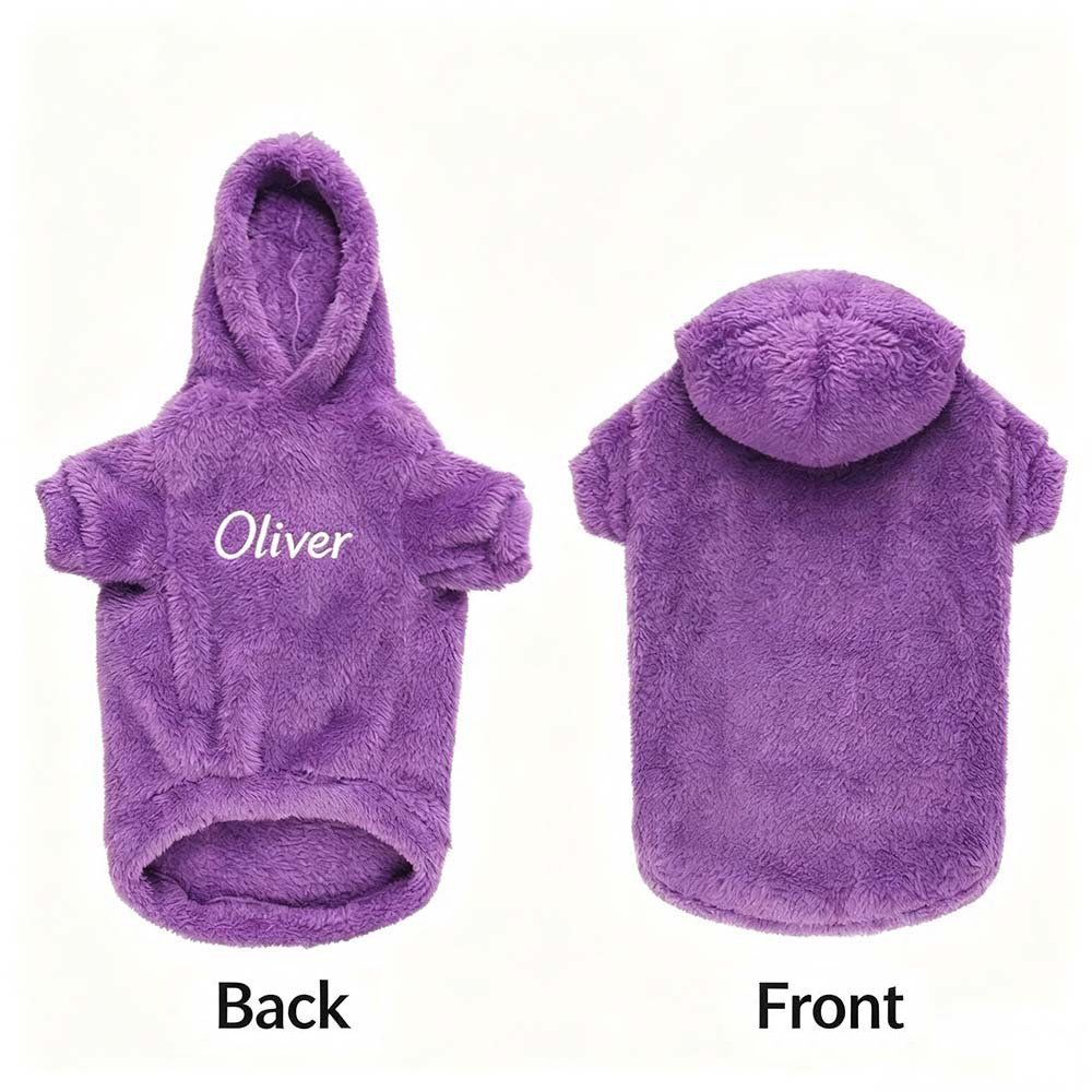 Personalized Embroidered Pets Winter Warm Cozy Fleece Hoodie | BKPet638