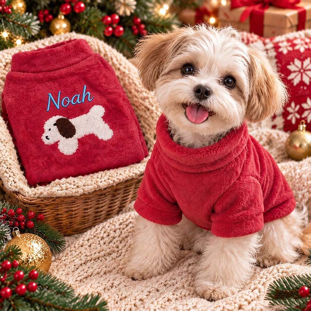 Personalized Embroidered Winter Pets Fleece Pullover | BKPet657