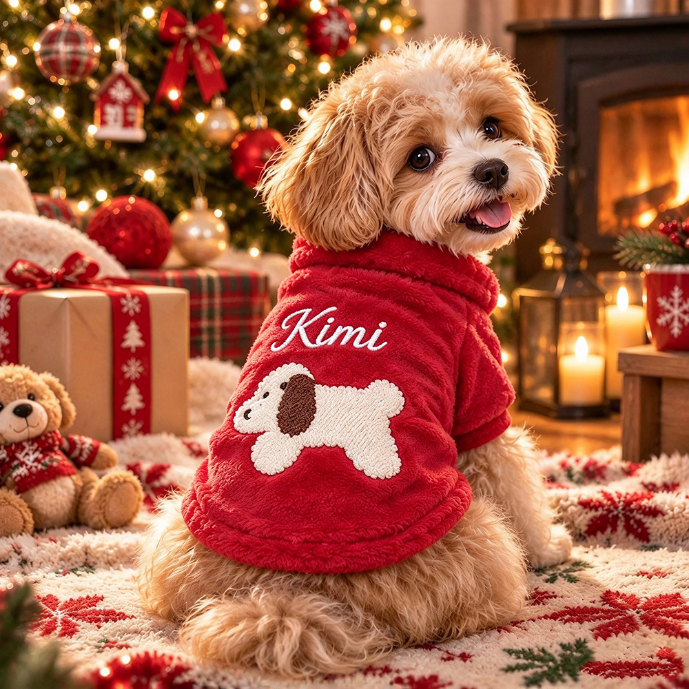 Personalized Embroidered Winter Pets Fleece Pullover | BKPet657