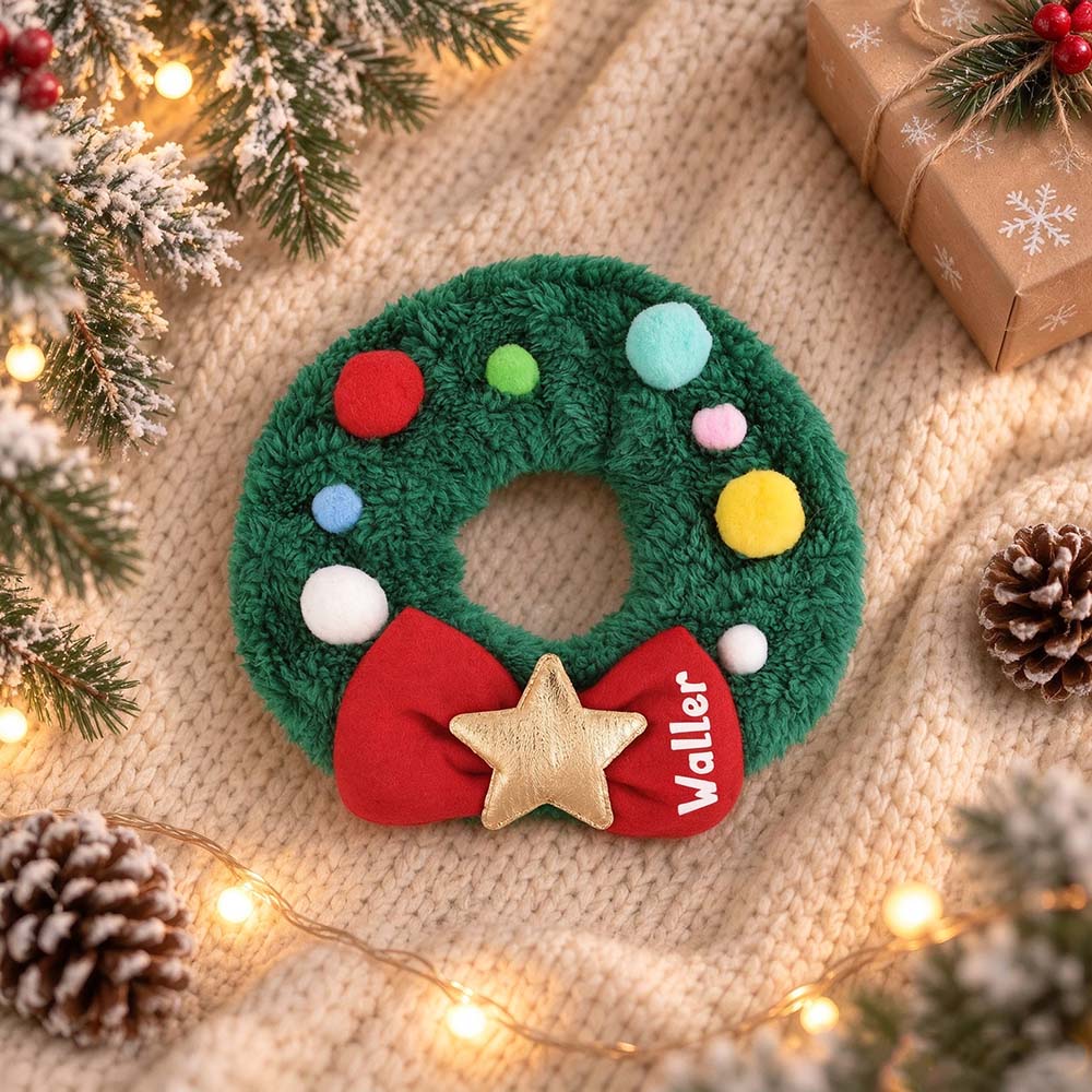 Personalized Christmas Wreath Dog Collar Scarf | MNAccs128