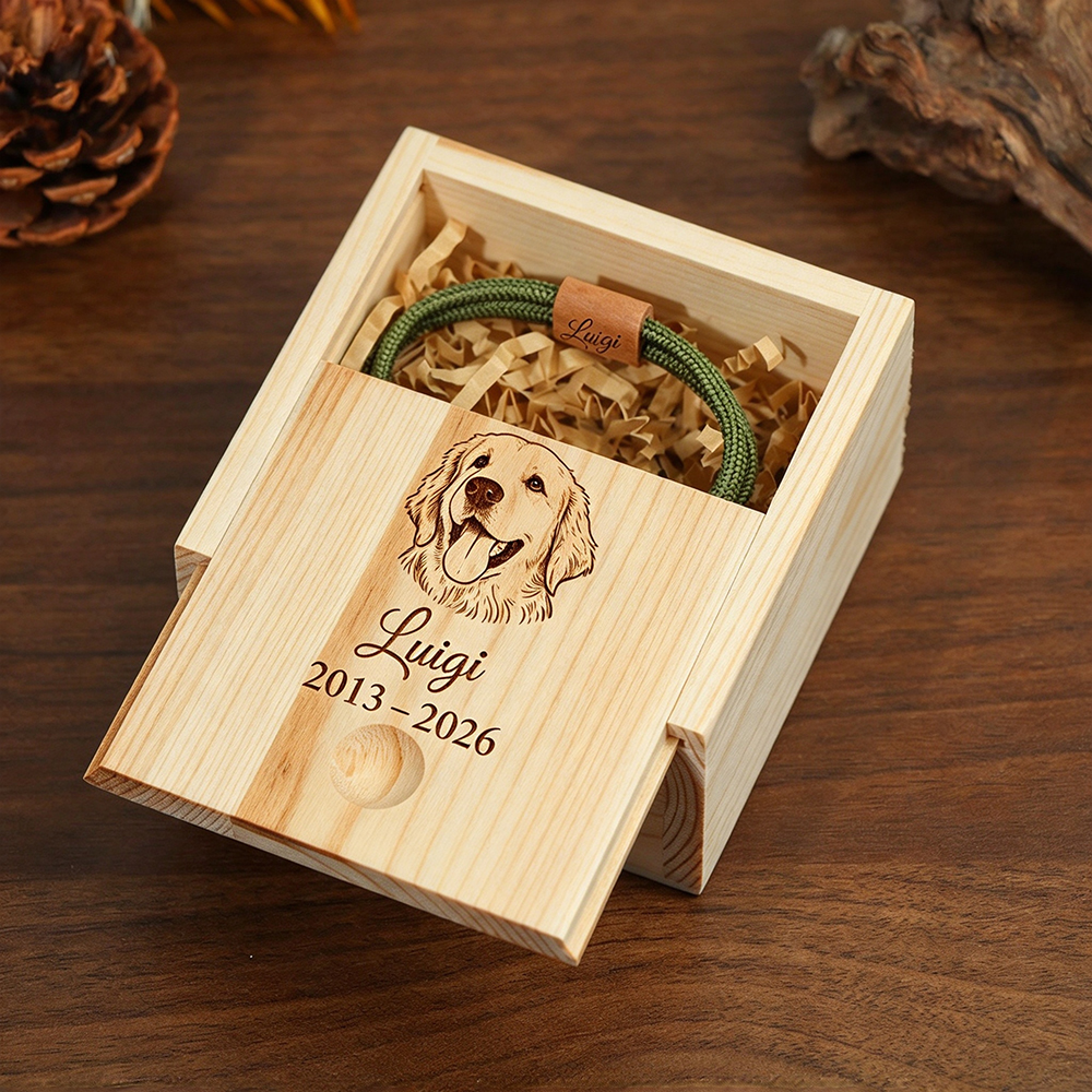 Personalized Engraved Pet Portrait Wooden Bracelet | MNMemo27