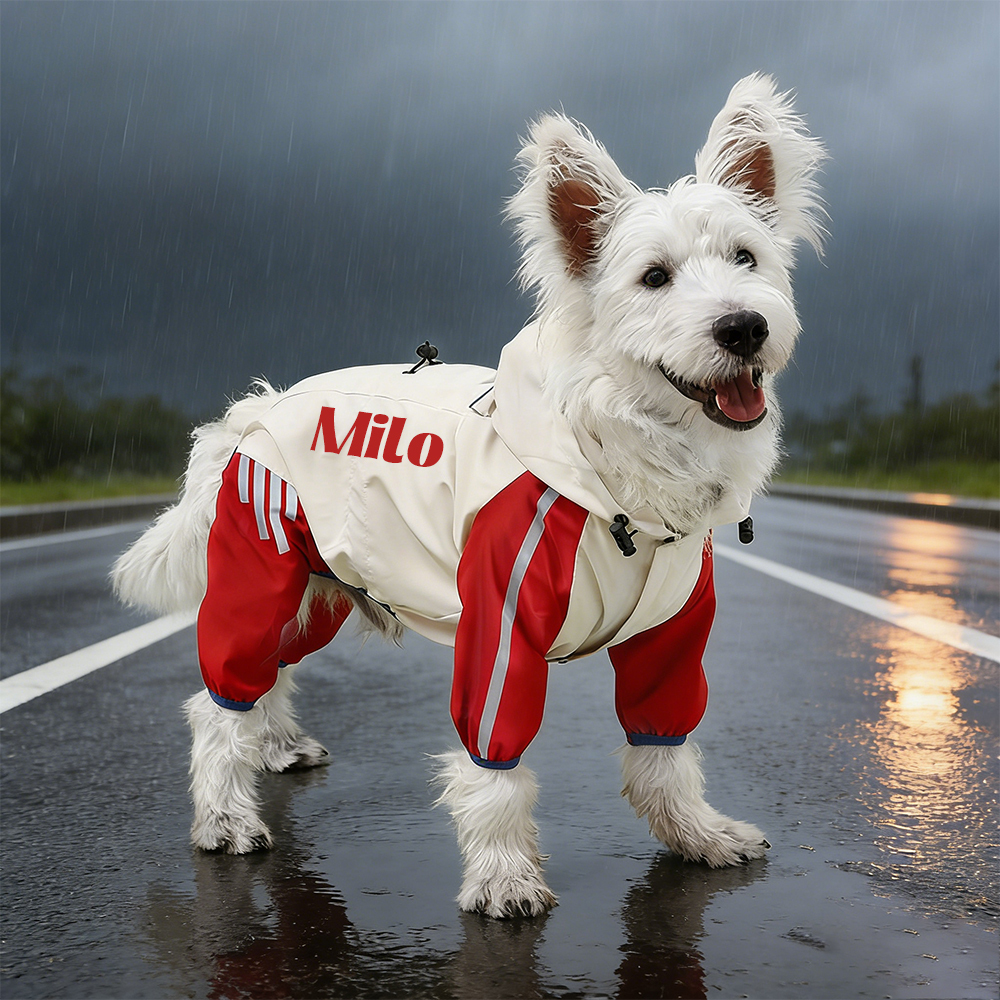 Personalized Pet Waterproof Raincoat with Hood | MNCloth140