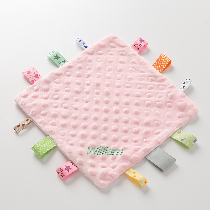 Personalized Baby Embroidery Comforter Ribbon Tag Blanket | MNBaby06
