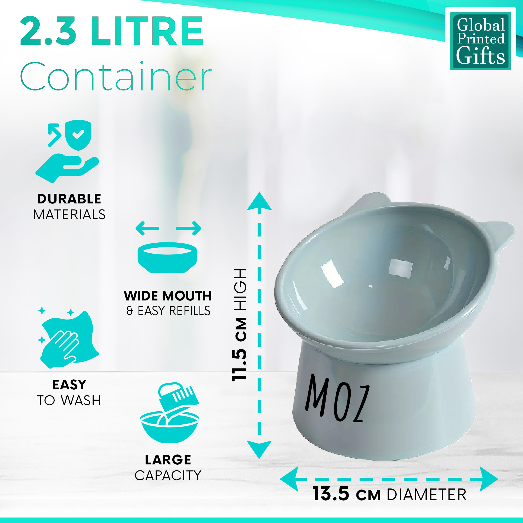 Personalized Color Cute Pet Bowl with Name  | BKPet74