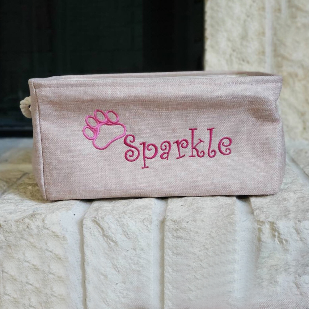Personalized Embroidered Pet Toy Storage Basket | BKPet85