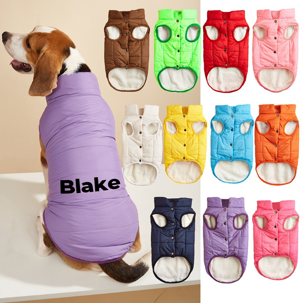 Personalized Pets Warm Puffer Vest | BKPet148