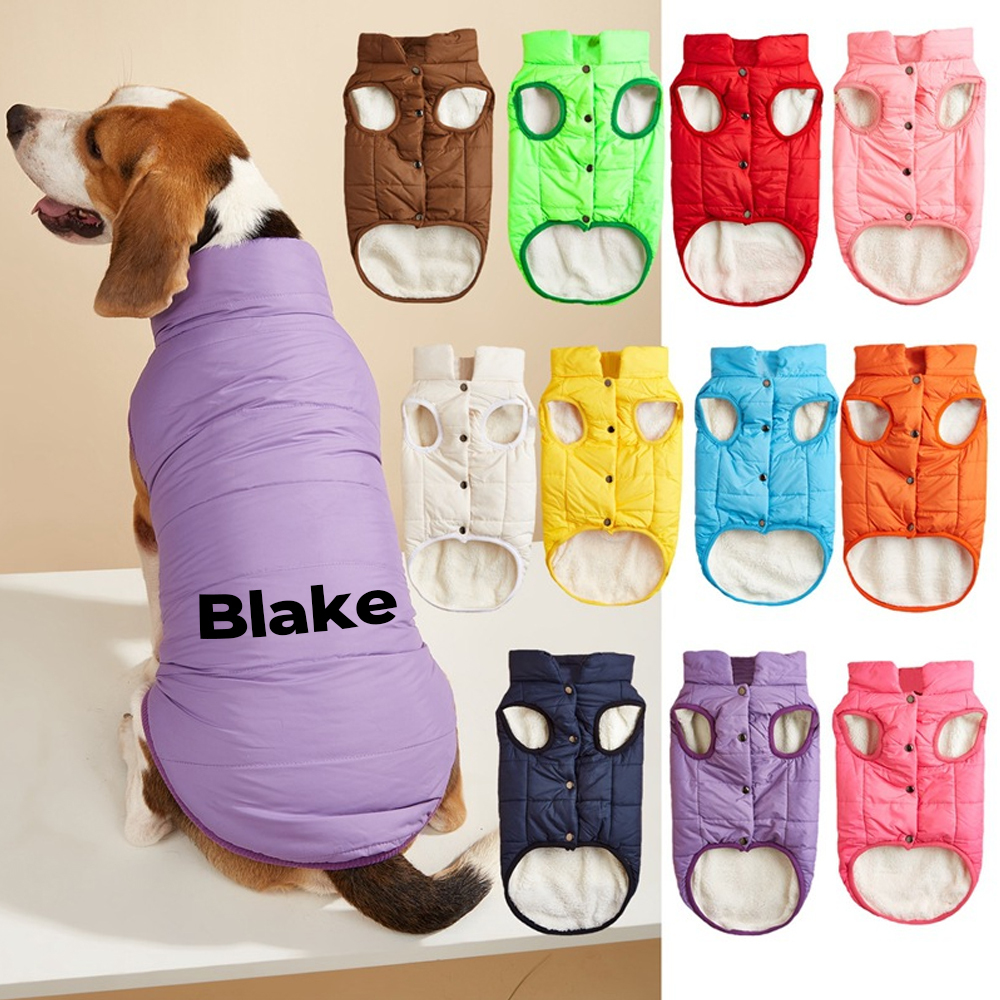 Personalized Pets Warm Puffer Vest | BKPet148